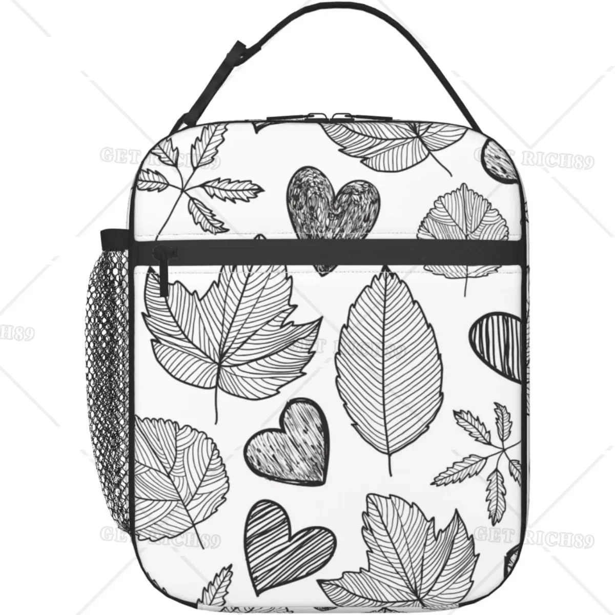 Women Hand Bags For Office - Leaves Hand Drawn Autumn Portable Lunch