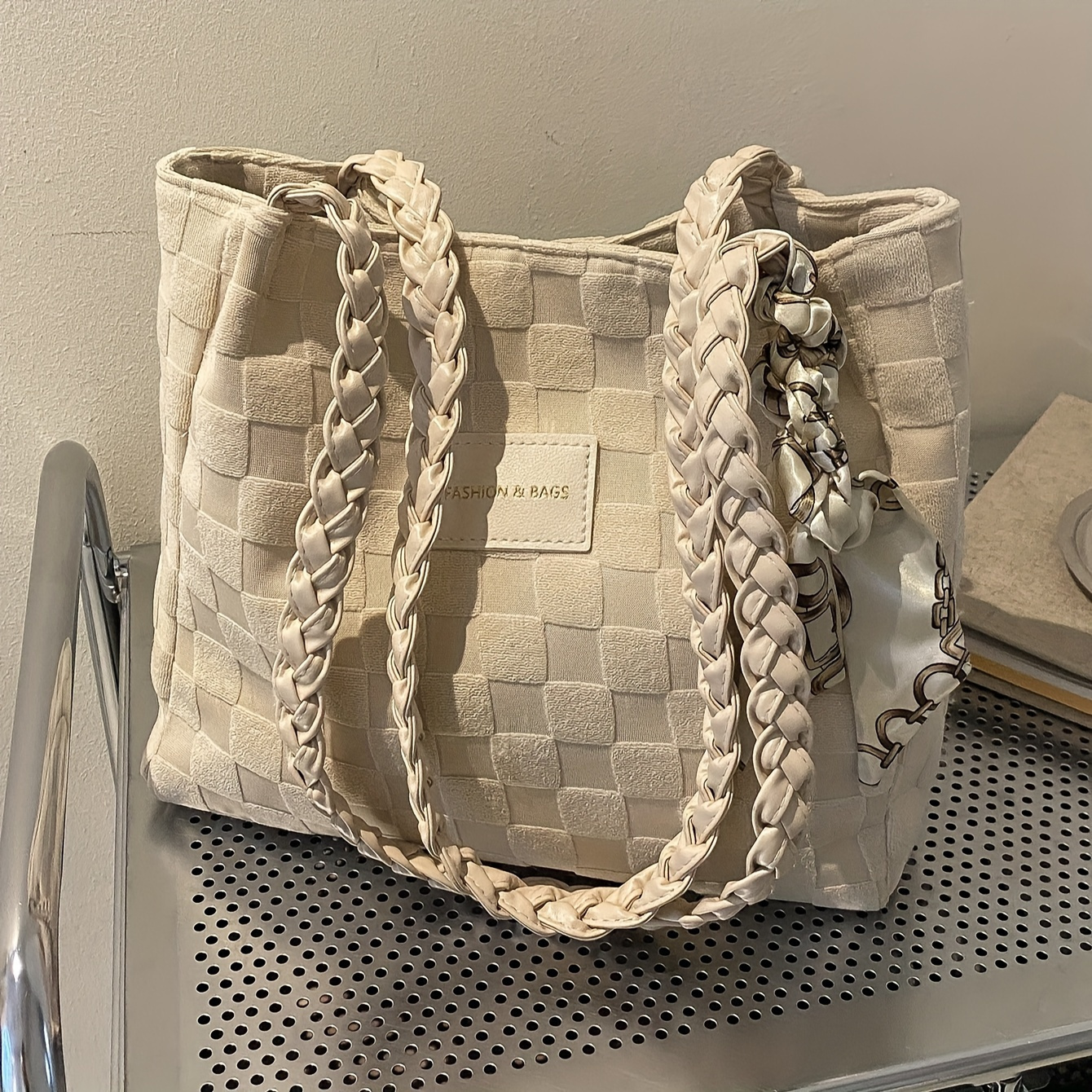 Women Bags Low Price - Casual Plaid Pattern Women's Tote Bag,