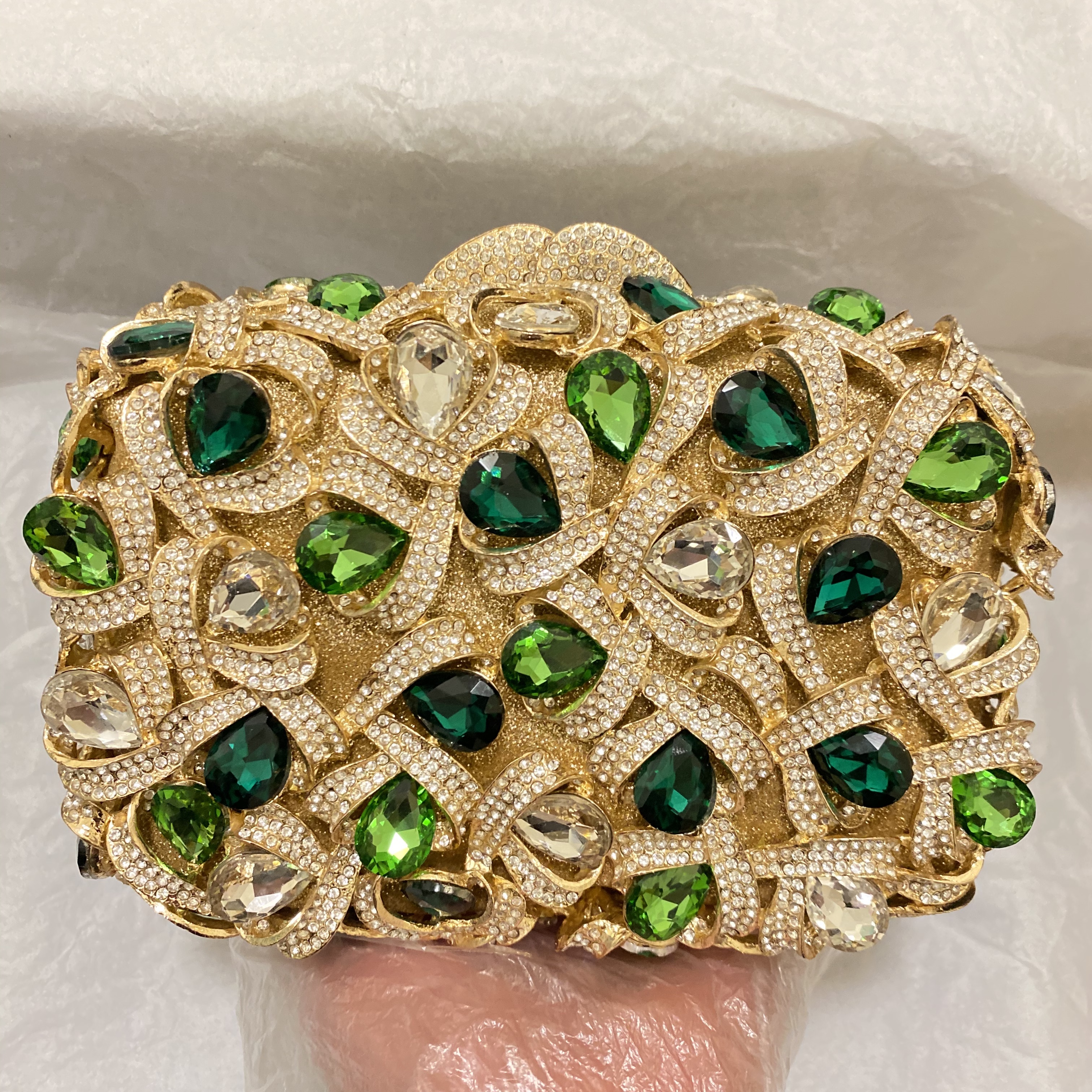 Women Bags Golden - Large AB Rhinestone Crystal Clutch Purse