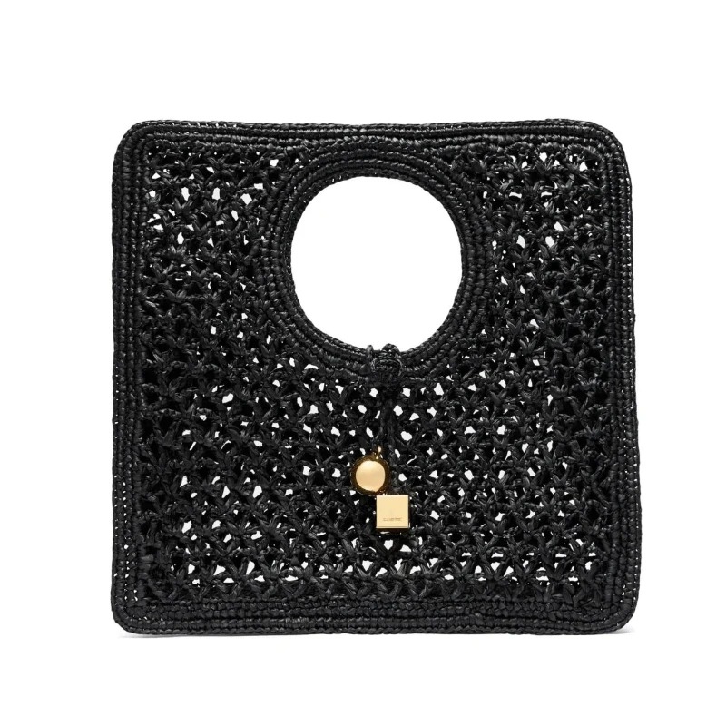 Women'S Tote Bags Designer - Interlocking-closure Tote Bag Women Black Flat
