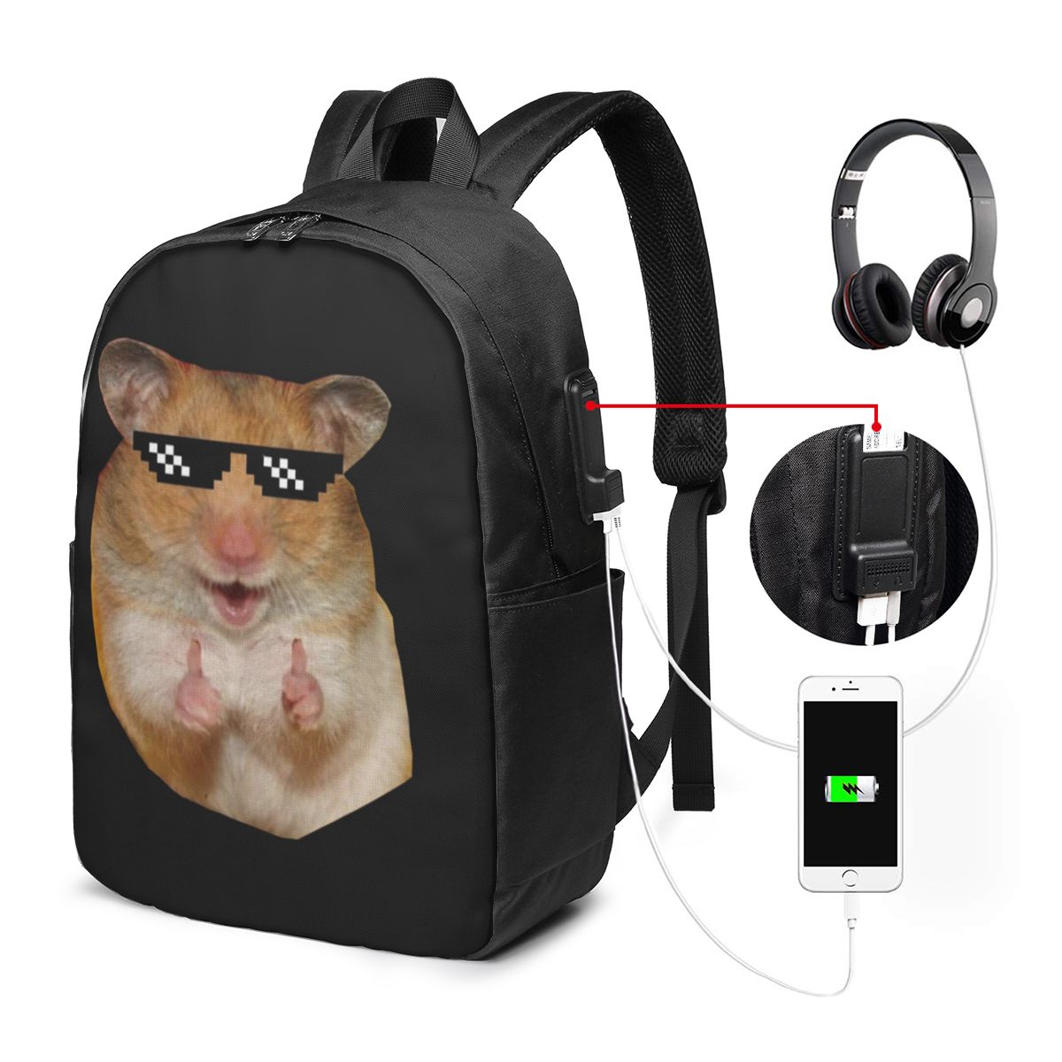 Funny Hamster Backpack Travel  - Womens Backpack ulasan dan harga