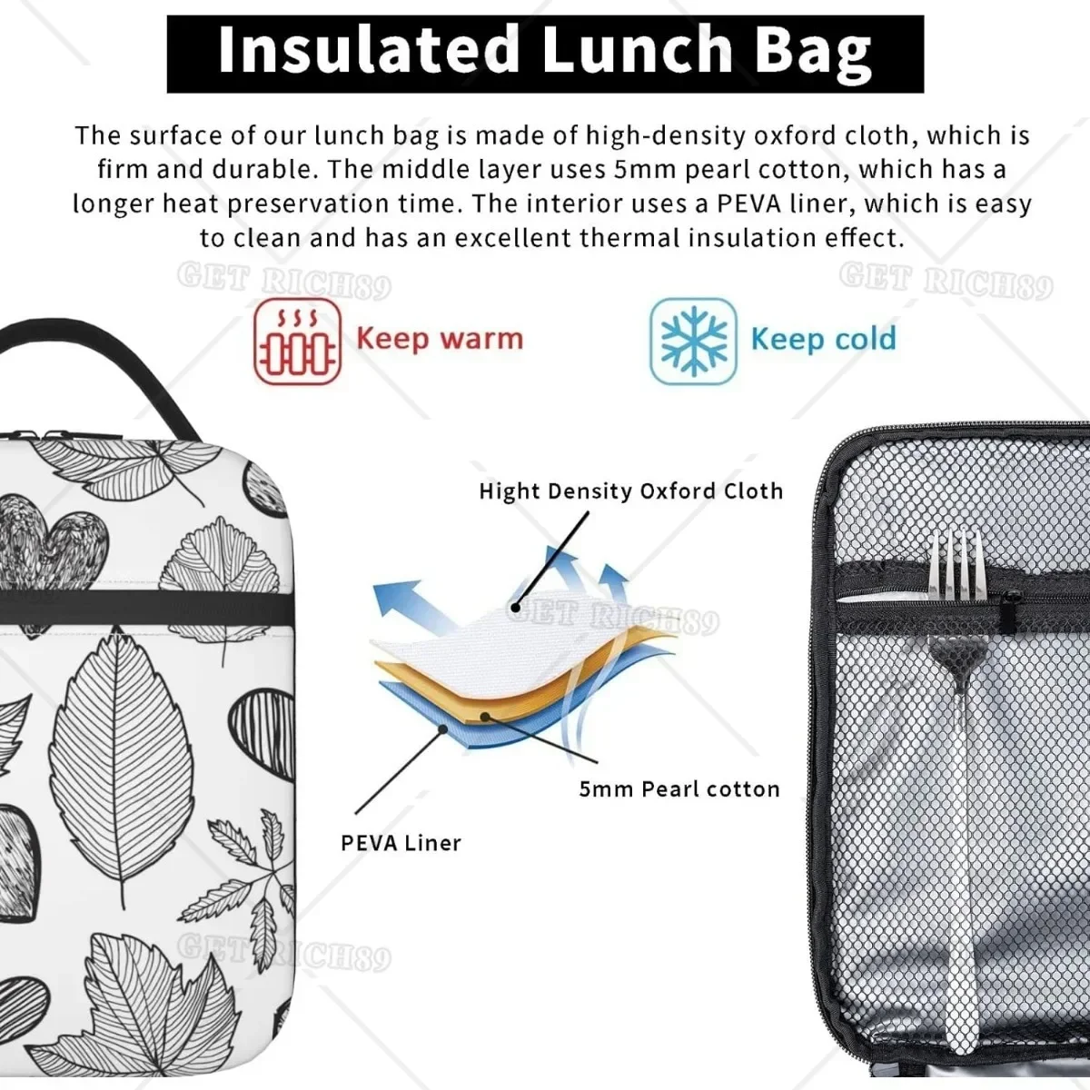 Leaves Hand Drawn Autumn Porta - Women Hand Bags For Office ulasan dan harga