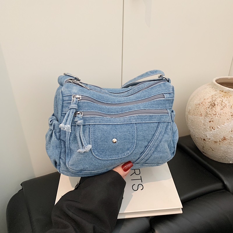 Street Style Retro Blue Denim  - Women Bags Zadig ulasan dan harga