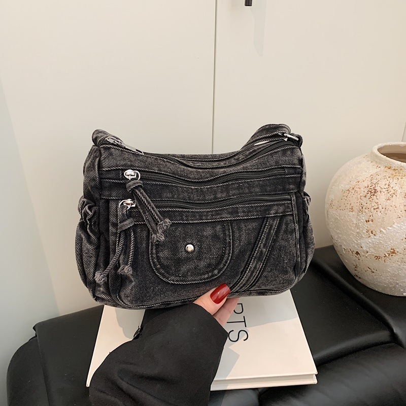Street Style Retro Blue Denim  - Women Bags Zadig ulasan dan harga