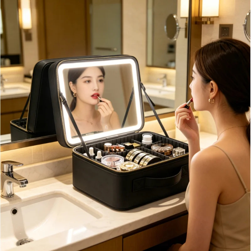 LED Lighted Travel Makeup Bag  - Women Vanity Bags ulasan dan harga