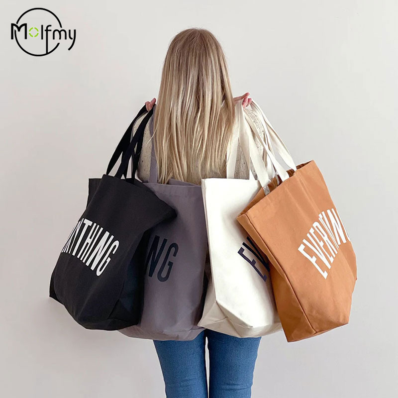 Large Capacity Canvas Tote Bag - Women Bags Low Price ulasan dan harga