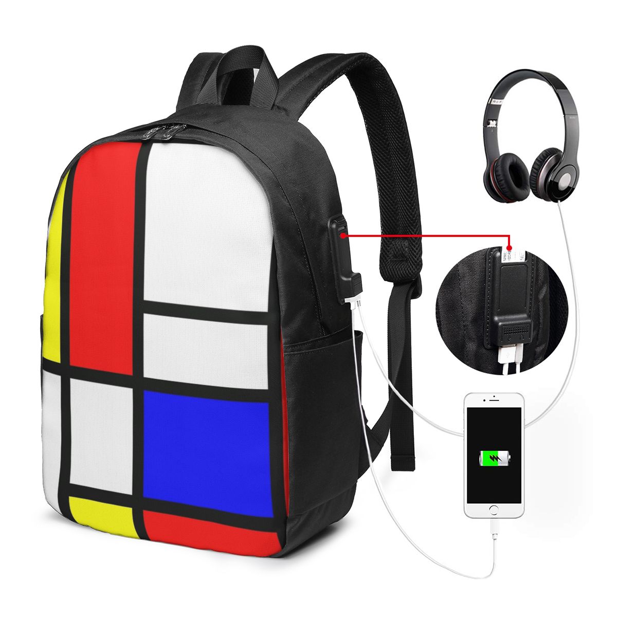Piet Mondrian Composition  Bac - Womens Backpack ulasan dan harga