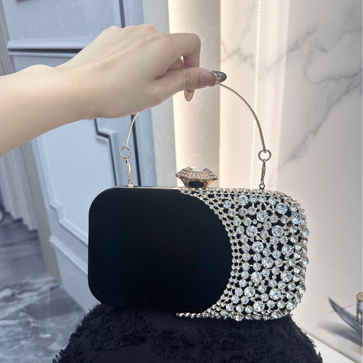 Retro Diamond Embedded Evening - Women'S Elle Bags ulasan dan harga