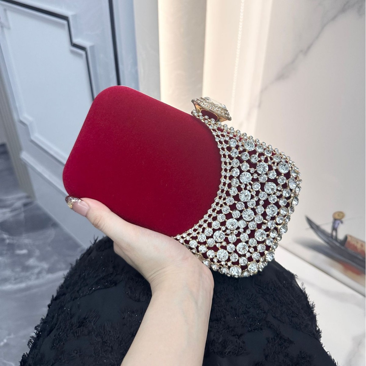 Retro Diamond Embedded Evening - Women'S Elle Bags ulasan dan harga