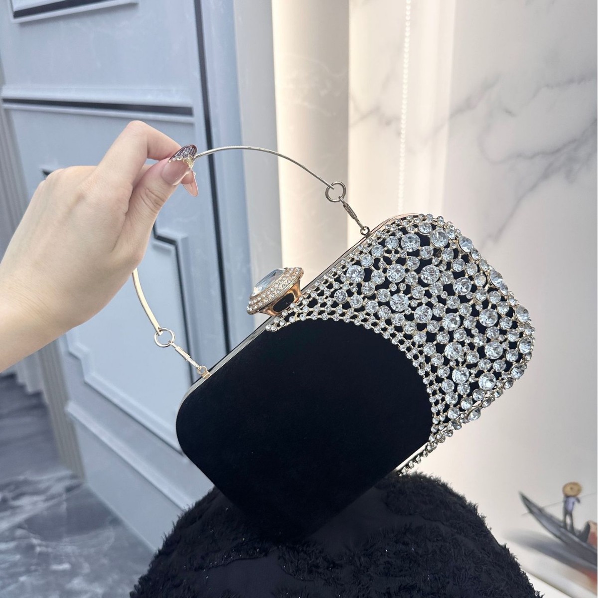 Retro Diamond Embedded Evening - Women'S Elle Bags ulasan dan harga