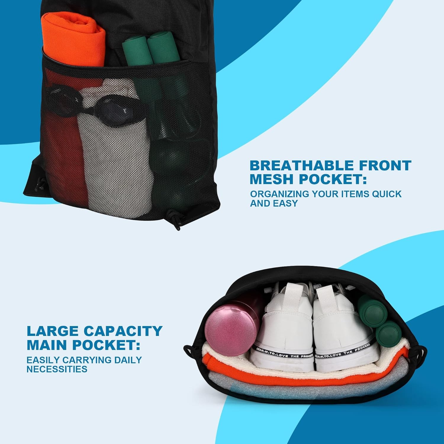 TILYMOL Drawstring Backpack Gy - Women'S Yoga Bags ulasan dan harga