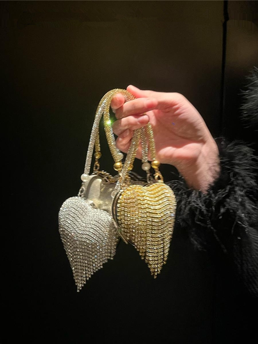 Luxury Small Bling Heart Shape - Women Bags Max ulasan dan harga