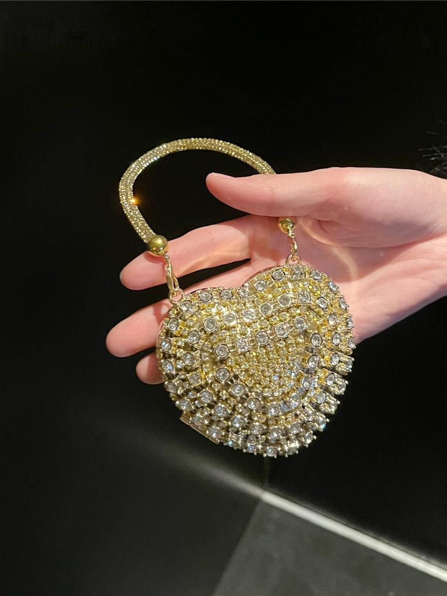 Luxury Small Bling Heart Shape - Women Bags Max ulasan dan harga