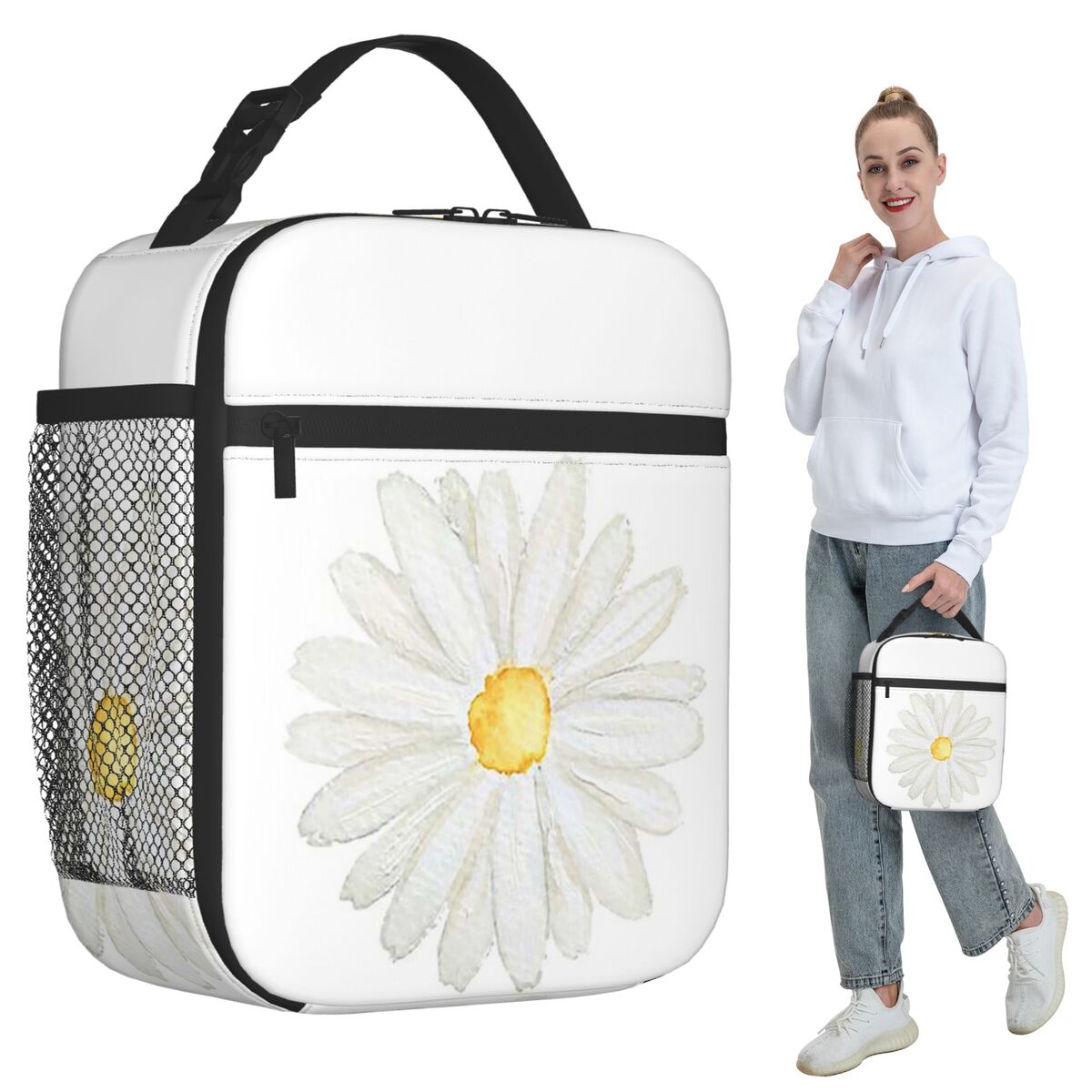Hand Painted One Little White  - Women Hand Bags For Office ulasan dan harga