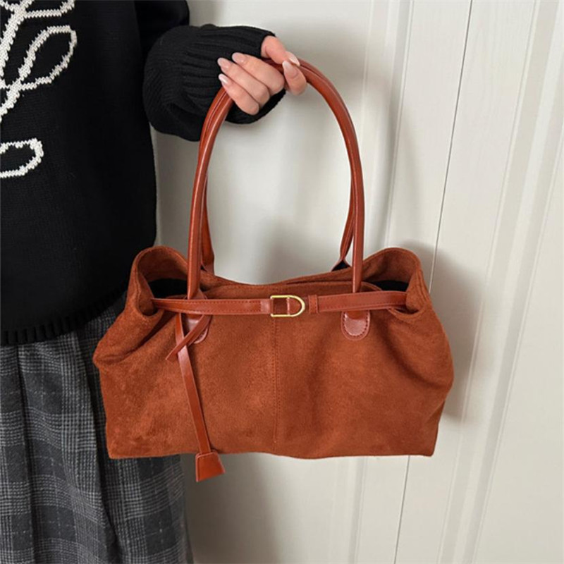 Vintage Faux Suede Handbag, La - Women Hand Bags For Office ulasan dan harga