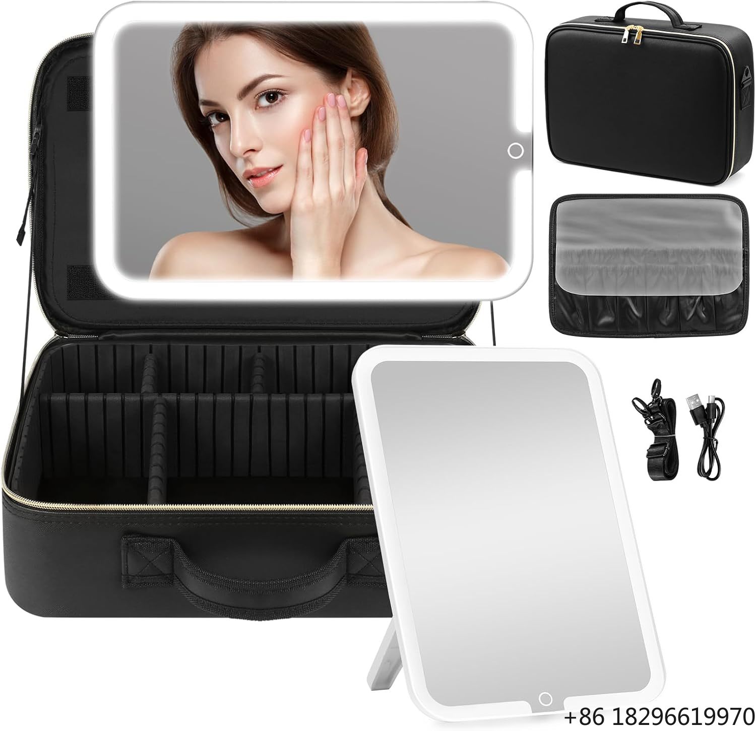 Portable Travel Makeup Bag Wit - Women Vanity Bags ulasan dan harga