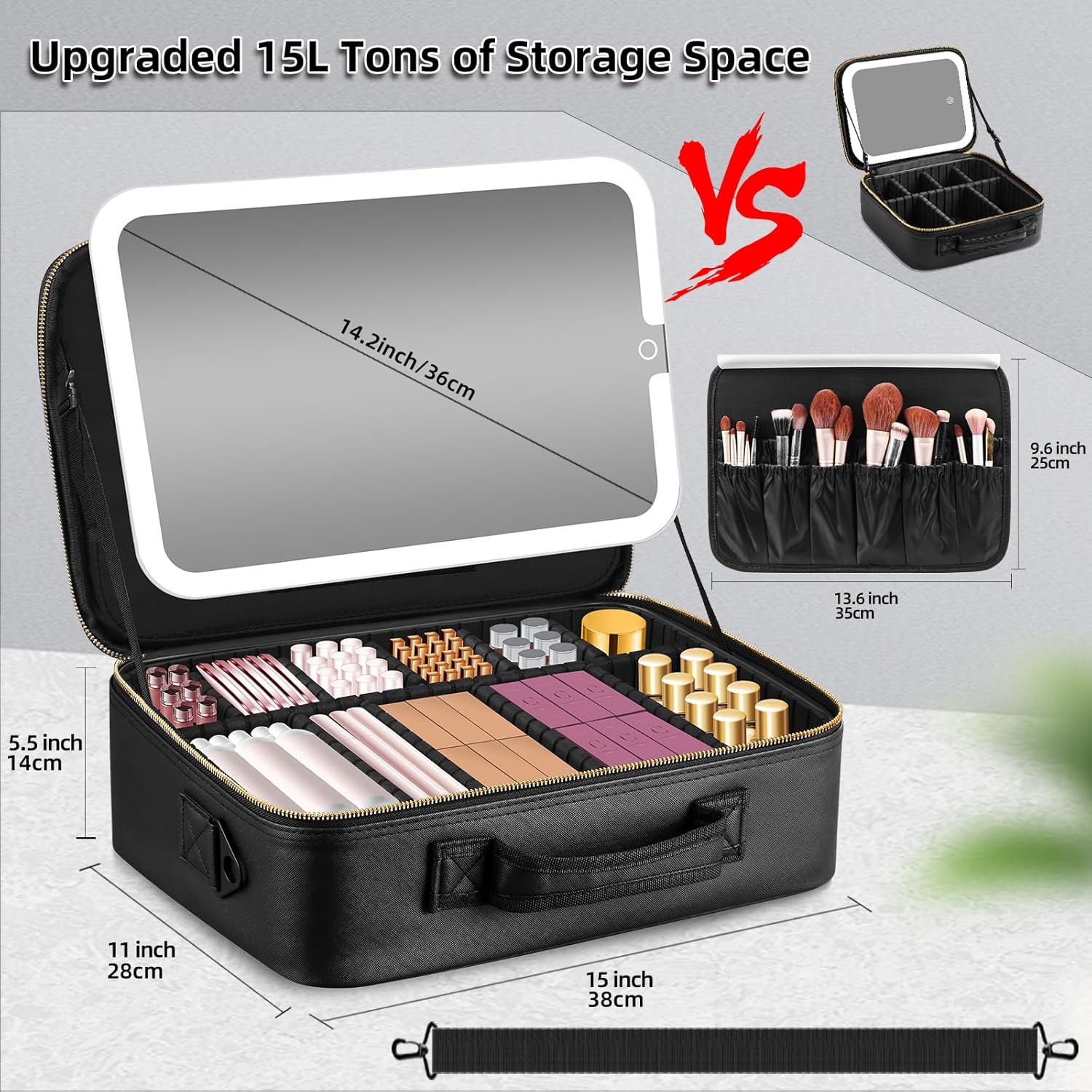 Portable Travel Makeup Bag Wit - Women Vanity Bags ulasan dan harga
