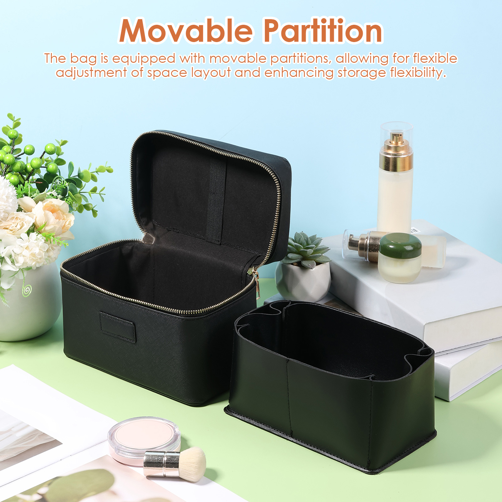 PU leather Cosmetic Bag Women  - Women Vanity Bags ulasan dan harga