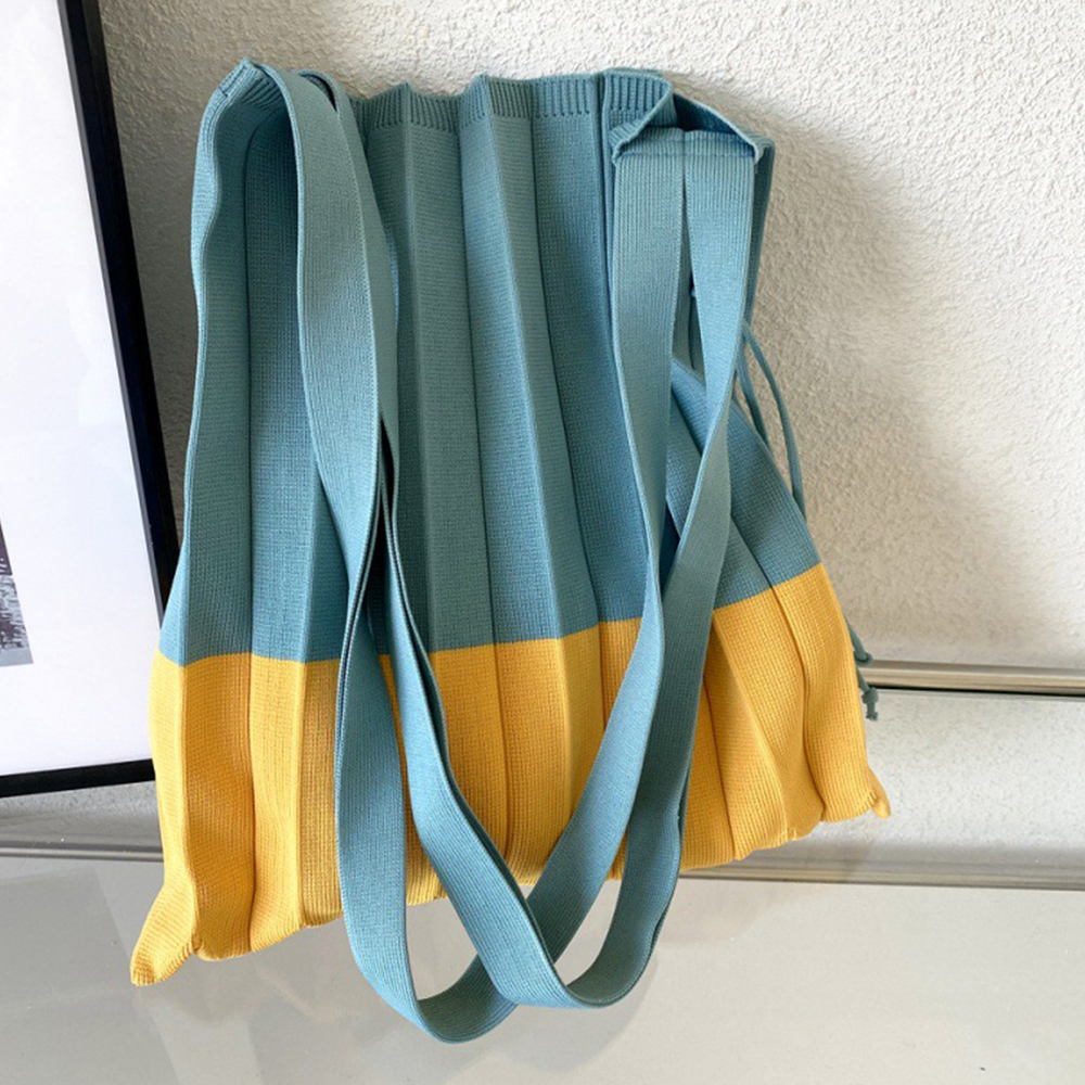 Knitted Foldable Storage Handb - Women Bags Low Price ulasan dan harga