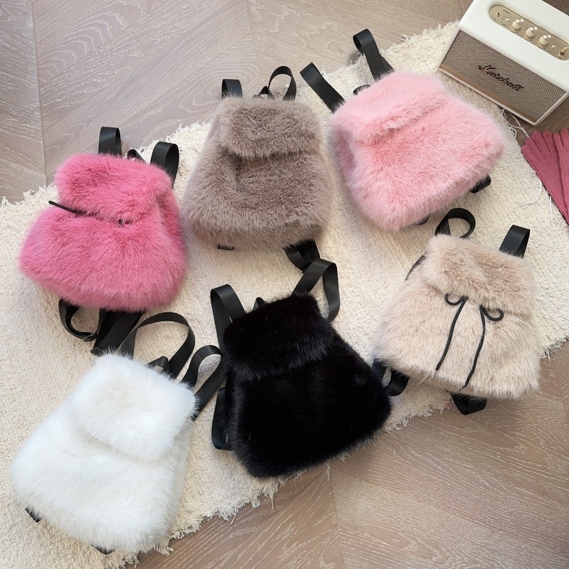 Women Faux Fox Fur Backpack So - Women Bags Max ulasan dan harga
