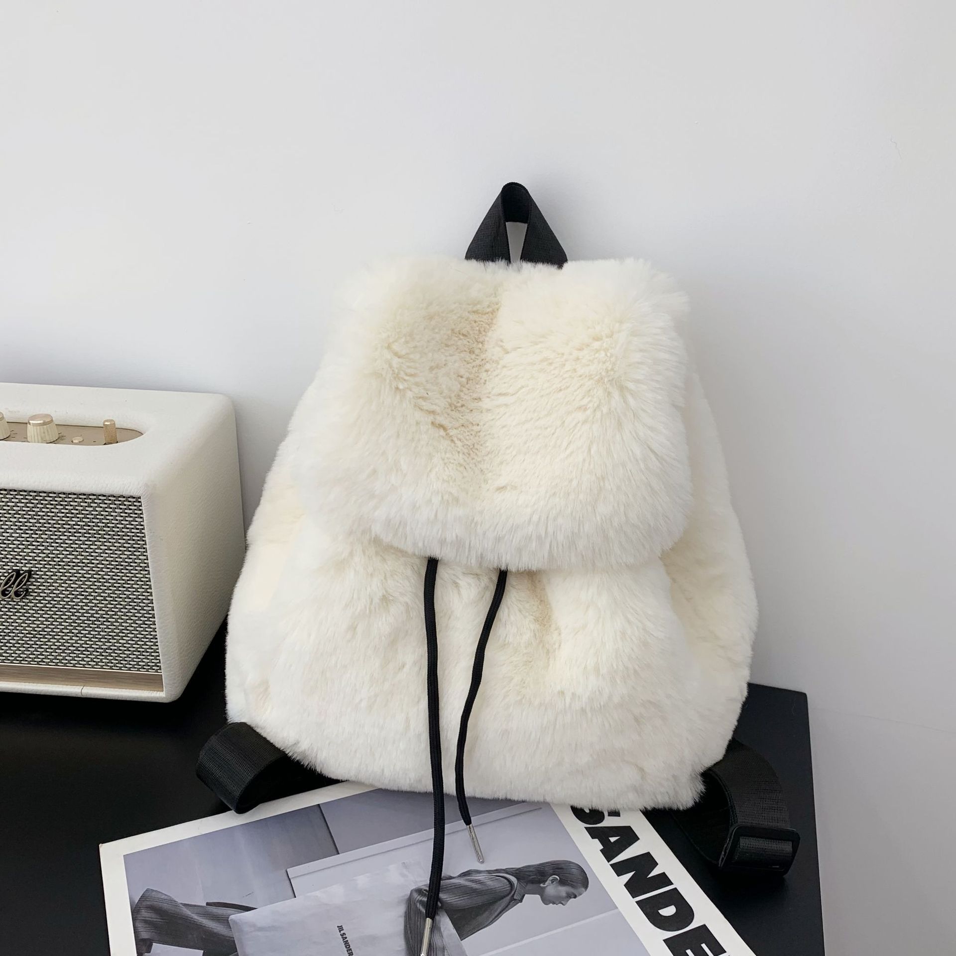Women Faux Fox Fur Backpack So - Women Bags Max ulasan dan harga