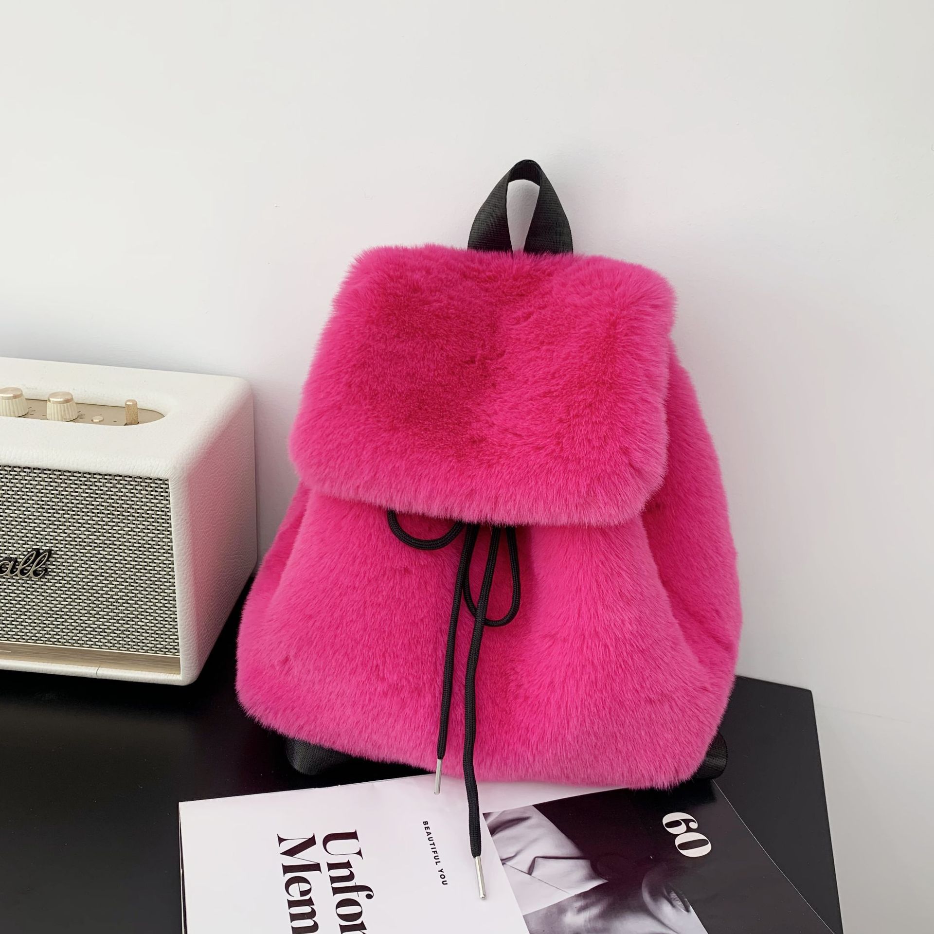Women Faux Fox Fur Backpack So - Women Bags Max ulasan dan harga