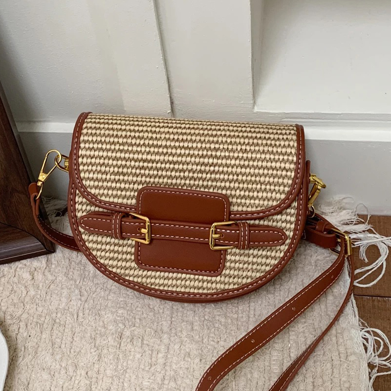 England Style Mini Straw Saddl - Women Bags Max ulasan dan harga