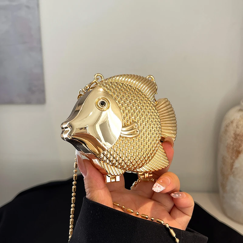 Cute Little Fish Shape Metal M - Women Bags Max ulasan dan harga