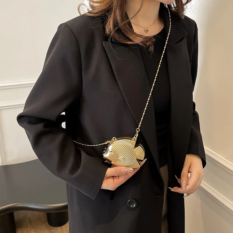 Cute Little Fish Shape Metal M - Women Bags Max ulasan dan harga