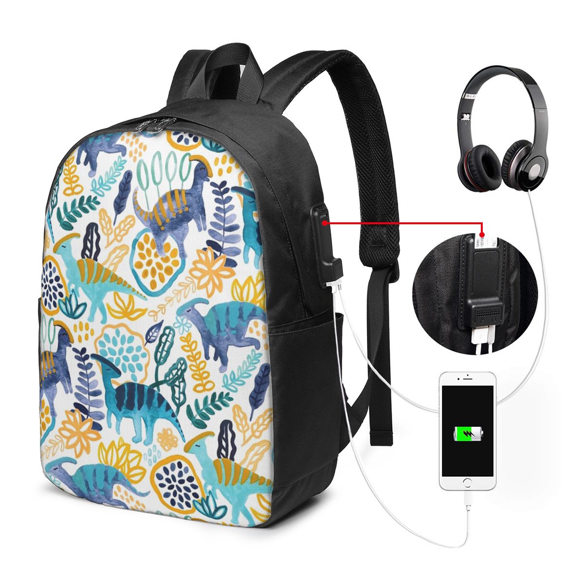Gouache Parasaurolophuses Back - Womens Backpack ulasan dan harga