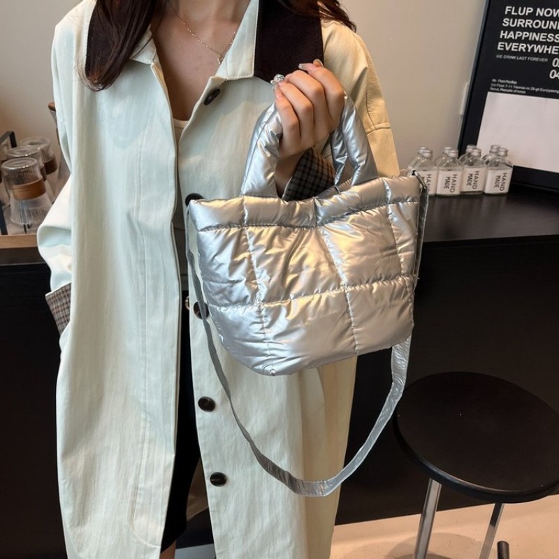 Women's Silver Quilted Nylon M - Women Hand Bags For Office ulasan dan harga