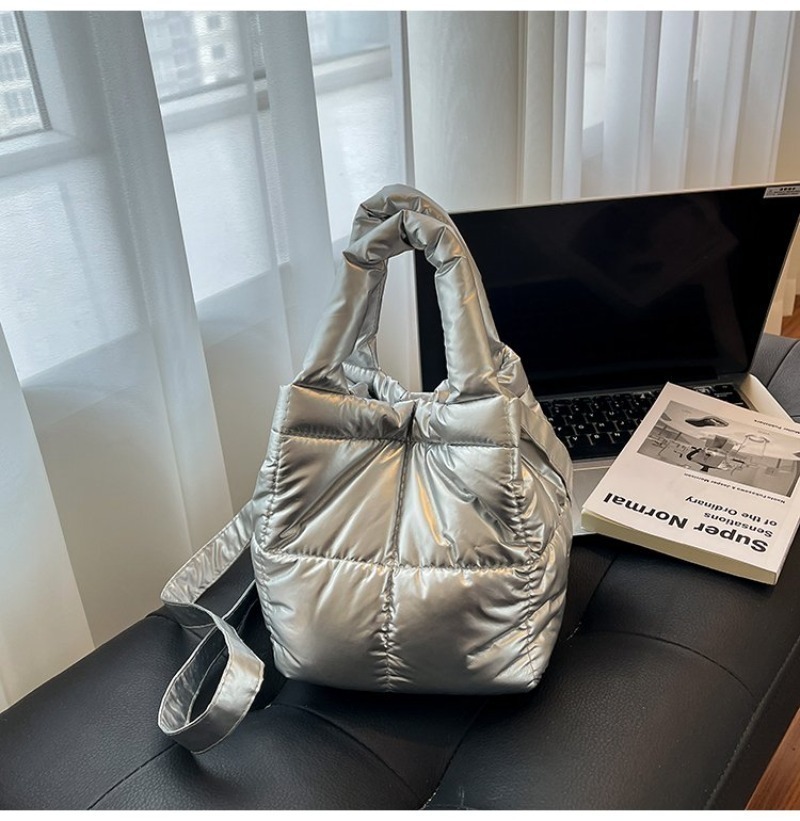 Women's Silver Quilted Nylon M - Women Hand Bags For Office ulasan dan harga