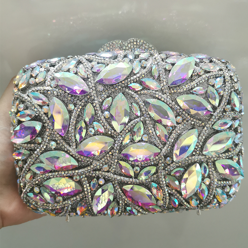 Large AB Rhinestone Crystal Cl - Women Bags Golden ulasan dan harga