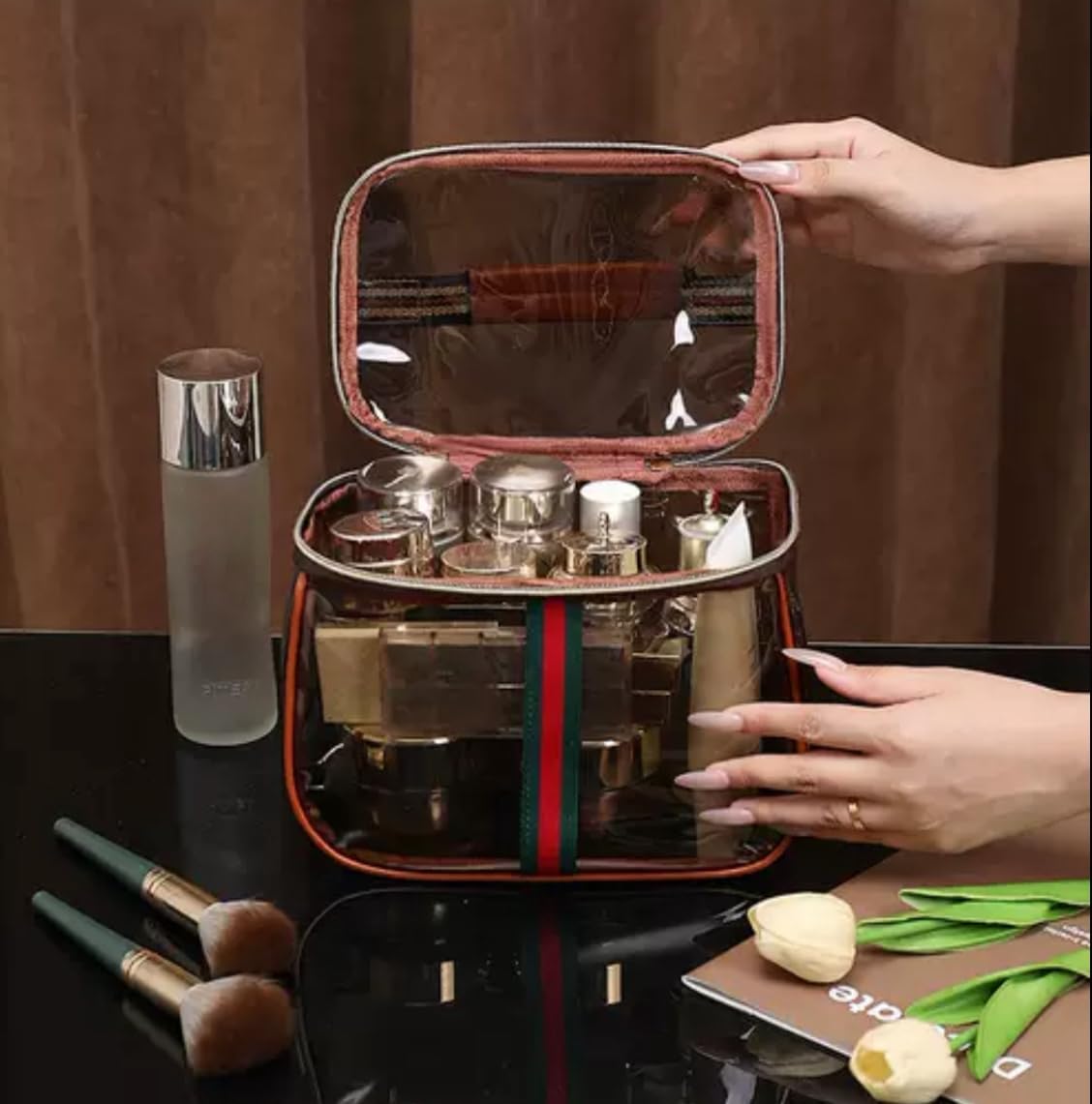 Retro Vanity Bag, Clear Makeup - Women Vanity Bags ulasan dan harga