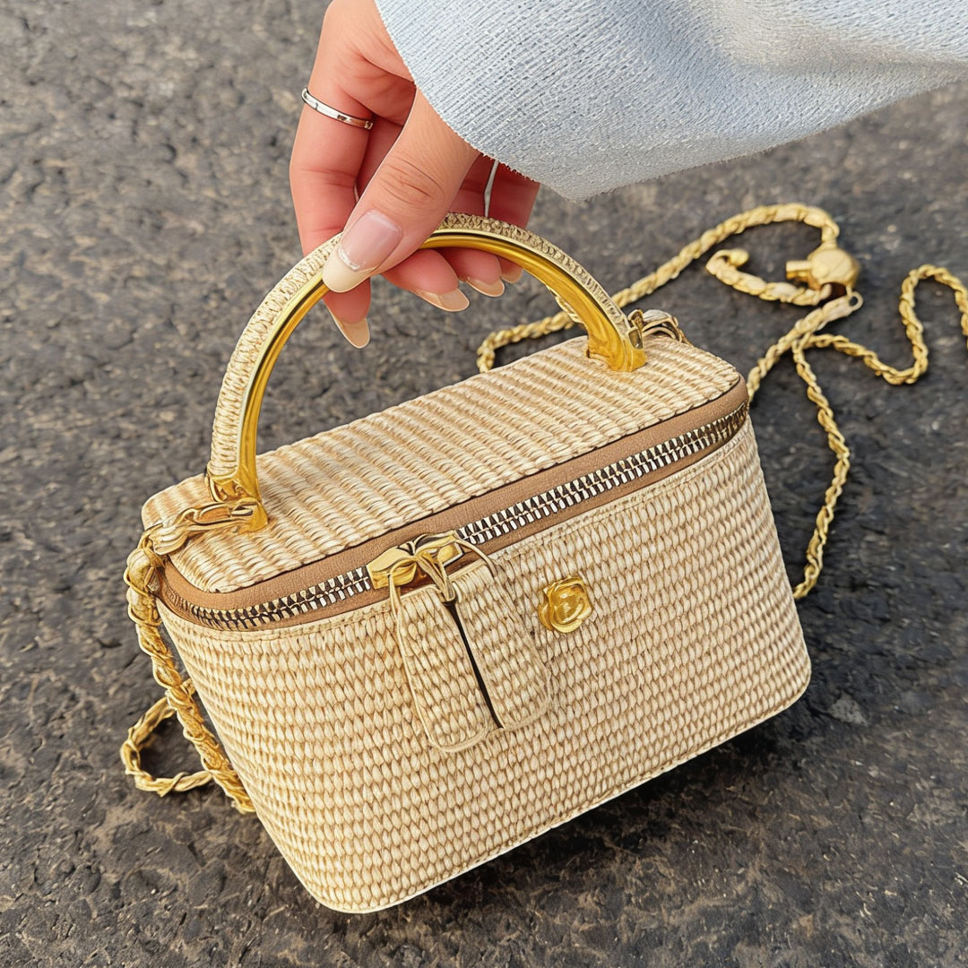 2026 new woven pattern box bag - Women Bags Golden ulasan dan harga